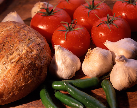 Bread and vegtables