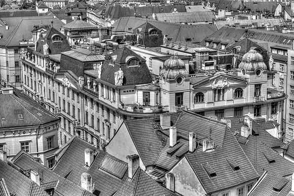 Prague Rooftops in Black and White