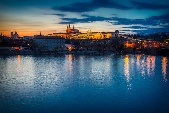 Prague Castle during sunset